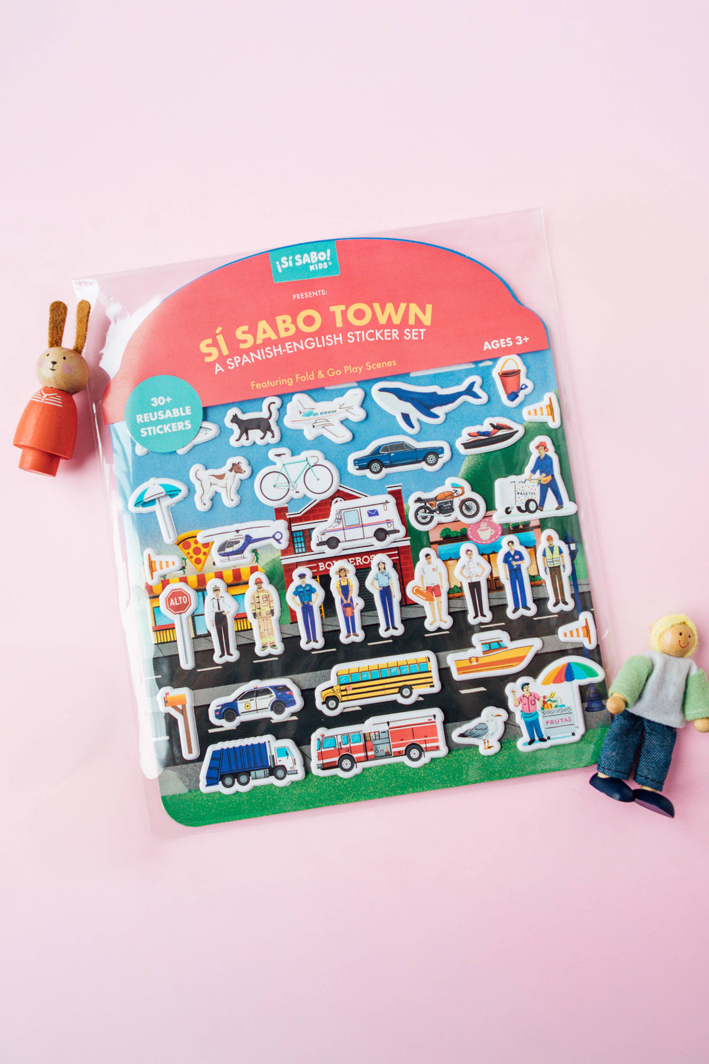 Sí Sabo Town: A Bilingual Reusable Sticker Play Set