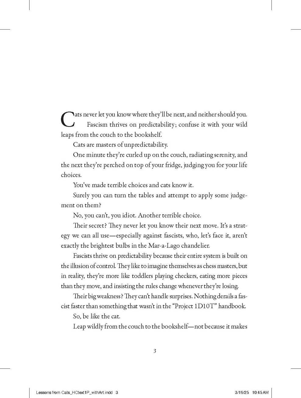 Lessons from Cats for Surviving Fascism: Hardcover