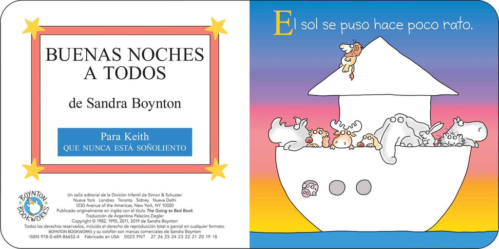 Buenas noches a todos (The Going to Bed Book) by Sandra Boynton