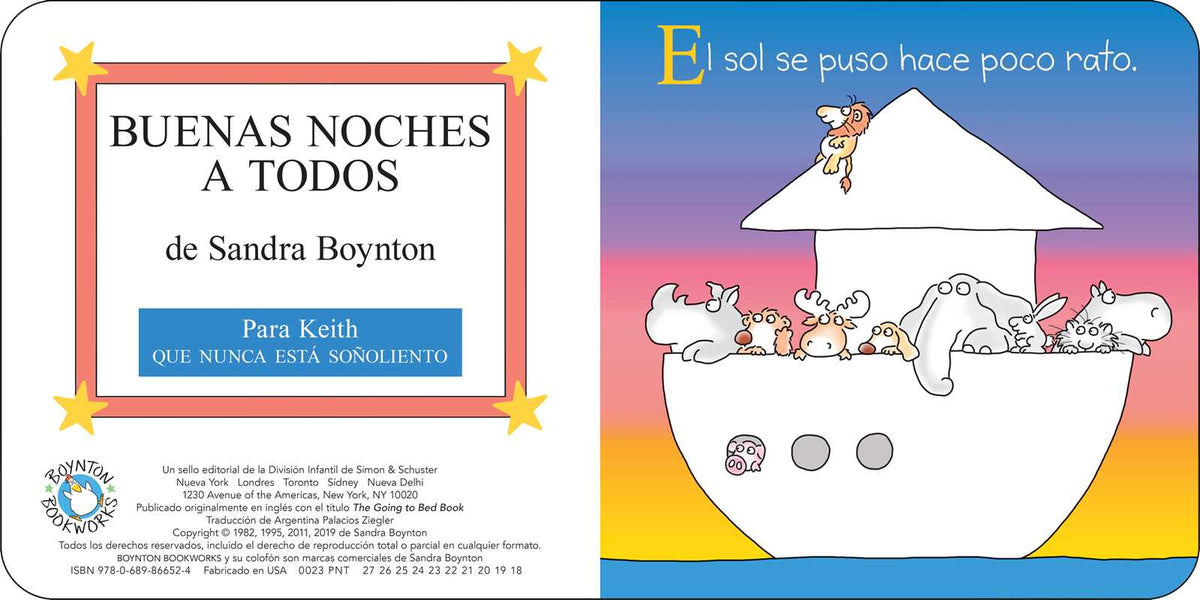 Buenas noches a todos (The Going to Bed Book) by Sandra Boynton